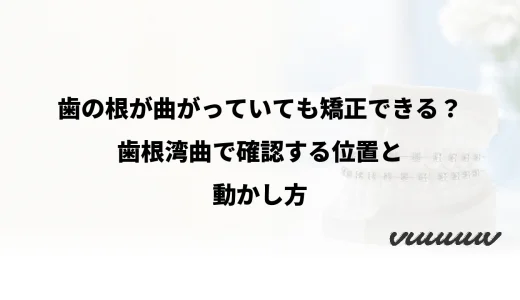 歯の根が曲がっていても矯正できる？歯根湾曲で確認する位置と動かし方