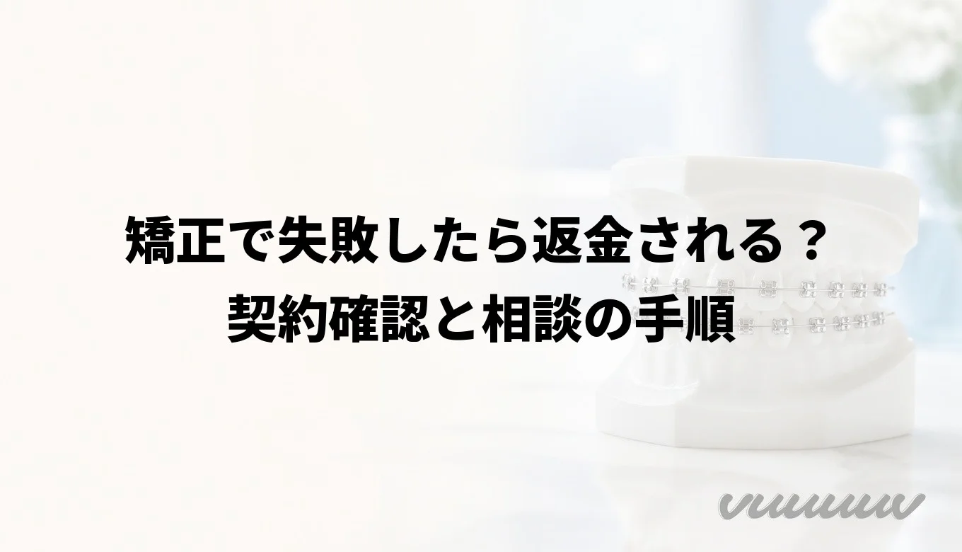 矯正で失敗したら返金される？契約確認と相談の手順